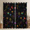 thumbnail image 1 of Manfei Cute Cat Curtains Pack of 2 (42x84 Each),Galaxy Stars Print Curtains Blackout,Boho bohemian Style Bedroom Curtains For Girls Kids,Ultra Soft Home Decor, 1 of 6
