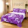 thumbnail image 1 of Manfei Cute Cat Queen Sheets, Tribal Rustic Kitten Queen Sheet Sets, Purple, 4pcs, 1 Flat Sheet, 1 Fitted Sheet and 2 Pillowcases, 1 of 6