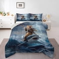 thumbnail image 1 of Manfei Cute Cat Shark Bedding Comforter Set,Nautical Adventure Theme Twin Comforter Sets,Blue Ocran Bedding Set For Girls,Breathable Home Decor Reversible,2-Piece, 1 of 8