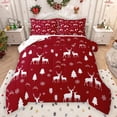 thumbnail image 1 of Manfei Cute Christmas Reindeer Bedding Comforter Set,Merry Xams Twin Comforter Sets,Red White Bedding Set For Teens,Luxury Bedroom Decor Reversible,2pcs, 1 of 8