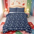 thumbnail image 1 of Manfei Cute Christmas Santa Claus Queen Comforter Set,Happy Xmas Comforter Sets Queen,Navy Blue Reversible,3pcs,1 Comforter and 2 Pillowcases, 1 of 7