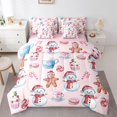 thumbnail image 1 of Manfei Cute Christmas Snowman 7 Pieces Bedding Comforter Set,Cartoon Gingerbread Man Full Bedding Set,Sweet Dessert Ckae Fitted Sheet Flat Sheet For Girsl Kids,Luxury Bedroom Decor Reversible, 1 of 8