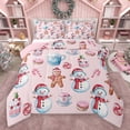 thumbnail image 1 of Manfei Cute Christmas Snowman Queen Comforter Set,Cartoon Gingerbread Man Bedding Sets,Sweet Dessert Ckae Bedding Comforter Set For Girsl Kids,Luxury Bedroom Decor Reversible,3 Pieces, 1 of 8