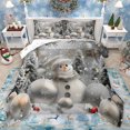 thumbnail image 1 of Manfei Cute Christmas Snowman Queen Comforter Set,Hello Winter Bedding Sets,White Silver Bedding Comforter Set For Girsl Kids,Luxury Bedroom Decor Reversible,3-Piece, 1 of 8