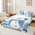 thumbnail image 1 of Manfei Cute Christmas Snowman Twin Sheet Sets,Rustic Branch Twin Fitted Sheet,Blue White Flat Sheet For Girl Kids,Breathable Home Decor,3-Piece, 1 of 7