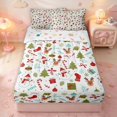 thumbnail image 1 of Manfei Cute Christmas Snowman Zipper Twin Comforter Sets with Fitted Sheet and 2 Pillowcases,Festive Holiday Zipper Bedding Set,White Green,Christmas Reversible,4pcs, 1 of 8