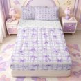 thumbnail image 1 of Manfei Cute Coquette Bowtie Zipper Twin Comforter Sets with Fitted Sheet and 2 Pillowcases,Dreamy Princess Bows Zipper Bedding Set,Reversible,4 Pieces, 1 of 7