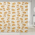 thumbnail image 1 of Manfei Cute Corgi Shower Curtain 72Wx84L, Cartoon Kawaii Dog Bathroom Shower Curtain, Cream, 1 of 5