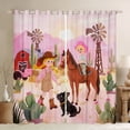 thumbnail image 1 of Manfei Cute Cowboy Cowgirl Blackout Curtains Set of 2 (52x84 Each),Rustic Western Farmhouse Window Curtains,Tropical Botanical Cactus Curtains and Drapes For Boys Girls,Luxury Bedroom Decor, 1 of 6