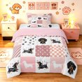 thumbnail image 1 of Manfei Cute Dachshund Dog Twin Comforter Sets, Buffalo Plaid Bedding Set, Pink White, Pink Reversible, 2 Pieces, 1 Comforter and 1 Pillowcase, 1 of 7