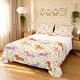 thumbnail image 1 of Manfei Cute Dachshund Queen Sheets, Vibrant Blossom Floral Queen Sheet Sets, Cream, 4pcs, 1 Flat Sheet, 1 Fitted Sheet and 2 Pillowcases, 1 of 6
