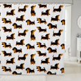 thumbnail image 1 of Manfei Cute Dachshund Shower Curtain 72Wx84L, Cartoon Animal Lover Bathroom Shower Curtain, White, 1 of 5