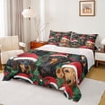 thumbnail image 1 of Manfei Cute Dachshund Twin Sheet Sets,Vintage Christmas Hat Twin Fitted Sheet,Red Black Green Flat Sheet For Boys Kids,Ultra Soft Home Decor,3 Pieces, 1 of 7