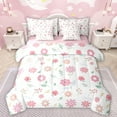 thumbnail image 1 of Manfei Cute Daisy 7-Piece Bedding Comforter Set,Kawaii Flower King Bedding Sets,Pink Floral Blossom Bed Sheets For Gitls Teens,Breathable Home Decor Reversible, 1 of 8