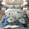 thumbnail image 1 of Manfei Cute Daisy Moth Full Size Comforter Sets,Retro Oil Painting Bedding Comforter Set,White Blue Bedding Sets For Girls,Luxury Bedroom Decor Reversible,3 Pieces, 1 of 9