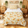 thumbnail image 1 of Manfei Cute Dalmatian Corgi Twin Comforter Sets, Spring Tulip Flower Bedding Set, Cream, Polkadot Reversible, 2-Piece, 1 Comforter and 1 Pillowcase, 1 of 7