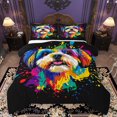 thumbnail image 1 of Homewish Teen Dalmatian Pug 3pcs Queen Comforter Set, Watercolor Animal Bedding Sets, 1 of 8
