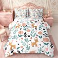 thumbnail image 1 of Manfei Cute Deer Queen Bedding 7pcs,Cartoon Flowers Bedding Comforter Set Queen,Reversible, 1 of 6