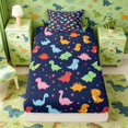 thumbnail image 1 of Manfei Cute Dino Animals Twin Fitted Sheet,Kawaii Flowers Bedding,Blue Green,2 Pieces,1 Fitted Sheet and 1 Pillowcase, 1 of 6