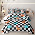 thumbnail image 1 of Manfei Cute Dino Animals Twin Quilt Set,Dragon Checkerboard Twin Coverlet Set,Black White,2 Pieces,1 Bedspread and 1 Pillowcase, 1 of 7