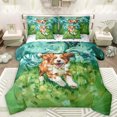 thumbnail image 1 of Manfei Cute Dog Lover Bedding Comforter Set 7pcs, Fashion Western Oil Printing King Bedding Sets, Kawaii Animal Theme Reversible Bed Sheets, Ultra Soft Bedroom Decor, 1 of 7