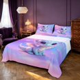 thumbnail image 1 of Manfei Cute Dragon Animals Queen Sheets,Kawaii Wildlife Queen Sheet Sets,Purple Blue,4 Pieces,1 Flat Sheet,1 Fitted Sheet and 2 Pillowcases, 1 of 6