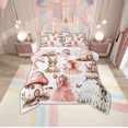 thumbnail image 1 of Manfei Cute Elf Girls Bedding Comforter Set,Magic Mushroom House Twin Comforter Sets,Kawaii Wild Rabbit Bedding Set For Kids,Breathable Home Decor Reversible,2-Piece, 1 of 8