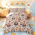 thumbnail image 1 of Manfei Cute Fall Bear Full Size Comforter Sets, Autumn Maple Leaf Bedding Comforter Set, Gray Tan, Reversible, 3-Piece, 1 Comforter and 2 Pillowcases, 1 of 7