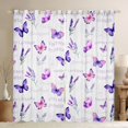 thumbnail image 1 of Manfei Cute Flower Curtains Pack of 2 (42x84 Each),Country Floral Butterfly Curtains Blackout,Pink Purple Ombre Bedroom Curtains For Kids,Breathable Home Decor, 1 of 6