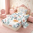 thumbnail image 1 of Manfei Cute Fox Twin Sheets 3pcs,Cartoon Flowers Bedding,1 Flat Sheet,1 Fitted Sheet and 1 Pillowcase, 1 of 6