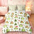 thumbnail image 1 of Manfei Cute Frog 7 Pieces Full Size Bedding Sets,Traditional Christmas Tree Santa Hat Full Size Bed in a Bag,Green White,Polkadot Reversible, 1 of 6
