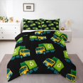 thumbnail image 1 of Manfei Cute Garbage Truck Full Size Comforter Sets,Recycling Bin Bedding Comforter Set,Green,Black Reversible,3 Pieces,1 Comforter and 2 Pillowcases, 1 of 7