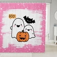 thumbnail image 1 of Manfei Cute Ghost Pattern Shower Curtain 72Wx78L,Happy Halloween Themed Bath Curtain, 1 of 5
