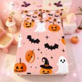 thumbnail image 1 of Manfei Cute Ghost Print Fitted Sheet Queen,Cute Halloween Pumpkin Face Bedding,3 Pieces,1 Fitted Sheet and 2 Pillowcases, 1 of 6