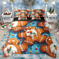 thumbnail image 1 of Manfei Cute Gingerbread Bedding Comforter Set 7pcs for Boys Girls, Merry Xmas King Bedding Sets, Christmas Theme Bed Sheets, Super Cozy Room Decor, 1 of 8