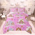 thumbnail image 1 of Manfei Cute Gingerbread House Bedding Comforter Set for Kids Girls, Microfiber Bedroom Decor, 2pcs Reversible, 1 of 8