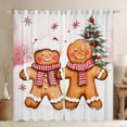 thumbnail image 1 of Manfei Cute Gingerbread Man Black Out Curtains,Christmas Tree Curtains Pack of 2 (42x63 Each),White Brown Bedroom Curtains For Kids,Ultra Soft Home Decor, 1 of 6