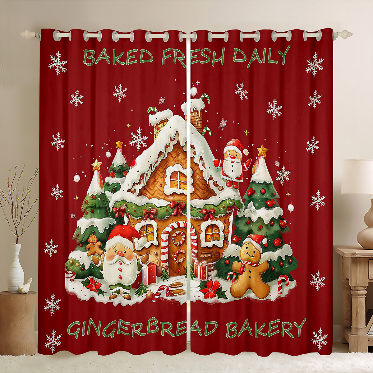 Gingerbread Hugs Quilted Curtains NCU0NXD896
