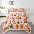 thumbnail image 1 of Manfei Cute Gingerbread Man Queen Comforter Set,Brown Christmas House Bedding Sets,Merry Christmas Gifts Bedding Comforter Set For Girls Kids,Luxury Bedroom Decor Reversible,3-Piece, 1 of 8