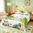 thumbnail image 1 of Manfei Cute Giraffe Elephant Queen Sheets, Dreamy Cartoon Animal Queen Sheet Sets, White Green, 4pcs, 1 Flat Sheet, 1 Fitted Sheet and 2 Pillowcases, 1 of 6