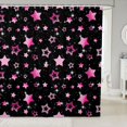 thumbnail image 1 of Manfei Cute Gradient Stars Shower Curtain 72Wx78L,Cartoon Themed Bath Curtain,Pink Black, 1 of 5