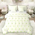 thumbnail image 1 of Manfei Cute Heart Print 7-Piece Bedding Comforter Set,Cartoon Loves Pattern King Bedding Sets,Yellow Green Bed Sheets For Girls,Microfiber Bedroom Decor Reversible, 1 of 8