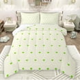 thumbnail image 1 of Manfei Cute Heart Print Queen Comforter Set,Cartoon Loves Pattern Bedding Sets,Yellow Green Bedding Comforter Set For Girls,Microfiber Bedroom Decor Reversible,3pcs, 1 of 8
