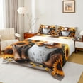thumbnail image 1 of Manfei Cute Highland Cattle Full Size Sheets, Botanical Sunflower Floral Bed Sheets, Western Cowboy Sheet Sets, Microfiber Bedroom Decor 4 Pieces, 1 of 7