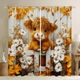 thumbnail image 1 of Manfei Cute Highland Cow Curtains Pack of 2 (42x84 Each), Groovy Flower Floral Curtains Blackout, Rustic Farmhouse Animal Bedroom Curtains, Curtains and Drapes Room Decor, 1 of 6