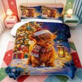 thumbnail image 1 of Manfei Cute Highland Cow Quilt King,Christmas Winter Festive King Coverlet Set,3pcs,1 Bedspread and 2 Pillowcases, 1 of 7