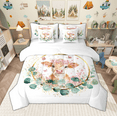 thumbnail image 1 of Manfei Cute Highland Cow Twin Bedding Sets 7pcs for Girls, Pink Butterfly Floral Bedding Comforter Set, Green Eucalyptus Leaves Sheet Sets, Breathable Home Decor, 1 of 8