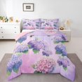 thumbnail image 1 of Manfei Cute Hydrangea Floral Queen Comforter Set, Chic Blossom Comforter Sets Queen, Lilac Purple Green 3pcs 1 Comforter and 2 Pillowcases, 1 of 6