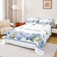 thumbnail image 1 of Manfei Cute Hydrangea Flower King Sheets, Chic Blossom Butterfly Bedding, Blue Purple Pink 4pcs(1 Flat Sheet, 1 Fitted Sheet and 2 Pillowcases), 1 of 6
