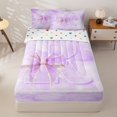 thumbnail image 1 of Manfei Cute Initial R Zipper Twin Comforter Sets with Fitted Sheet and 2 Pillowcases,Sweet Bow Zipper Bedding Set,Purple,Polkadot Reversible4pcs, 1 of 8